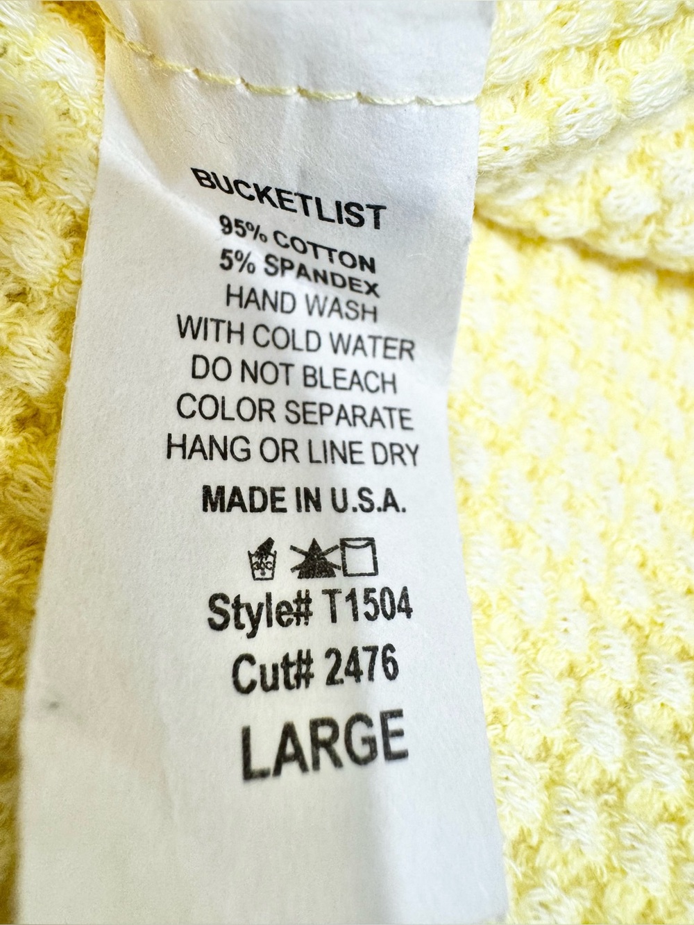 BUCKETLIST Pale Yellow Oversized Button-Down Shirt Size Large - Picture 9 of 9